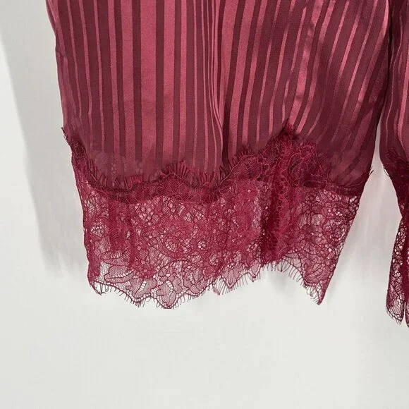 Tularosa Wide Leg Striped Lace Details Belt Sz XS High Rise - Picture 3 of 9